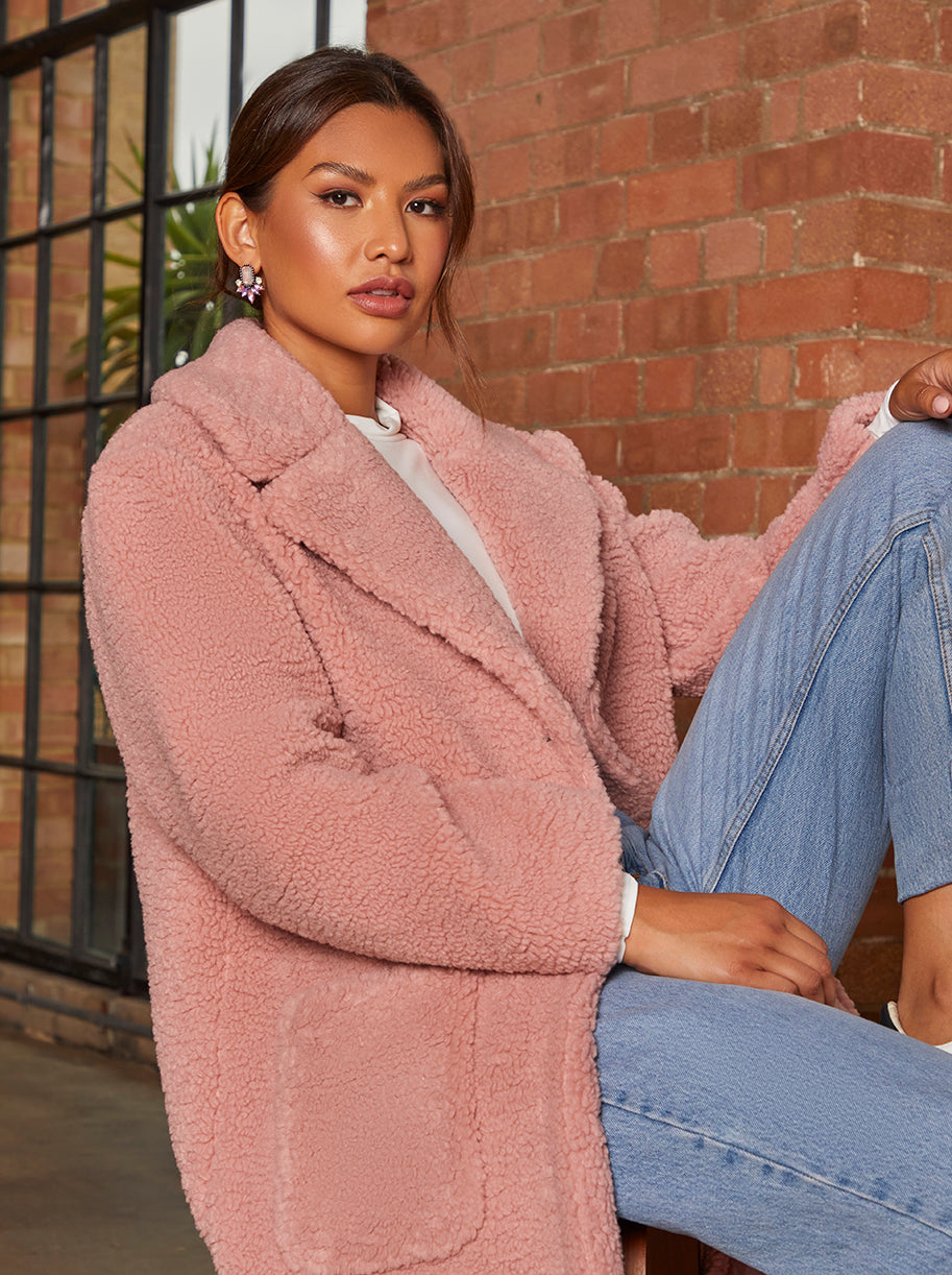 Teddy Coat in Blush