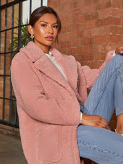 Teddy Coat in Blush