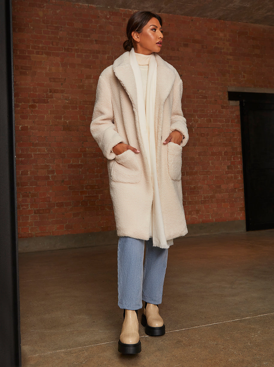 Teddy Coat in Cream