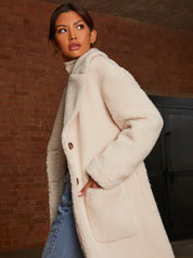 Teddy Coat in Cream