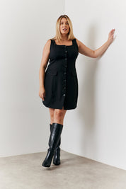Tailored Button Through Mini Dress