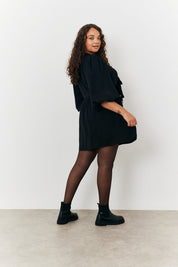 Puff Sleeve Bow Detail Mini Dress