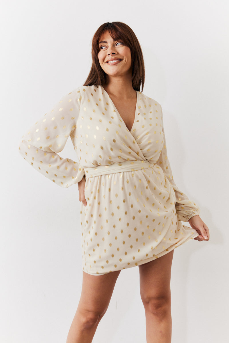 gold fleck dress Olive Jojo Dress with Gold Fleck
