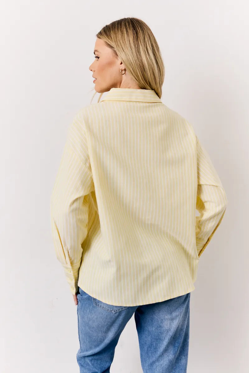 In The Style Oversized Stripe Shirt in Yellow