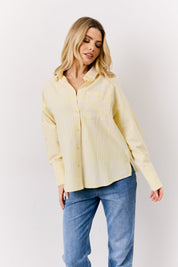 Yellow Oversized Stripe Shirt