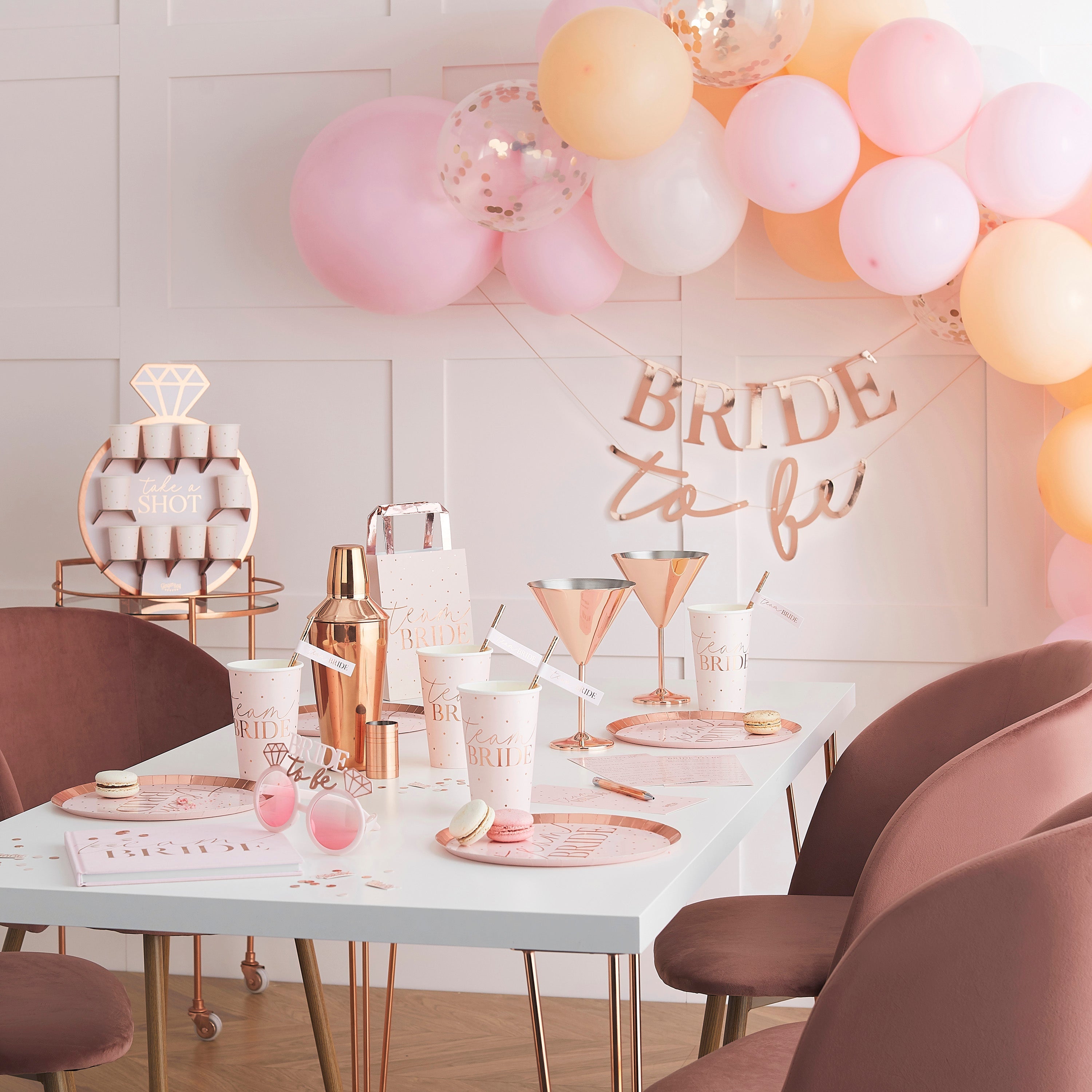 Rose Gold Ring Hen Party Photo Booth Frame