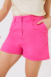 Linen Look Tailored Shorts