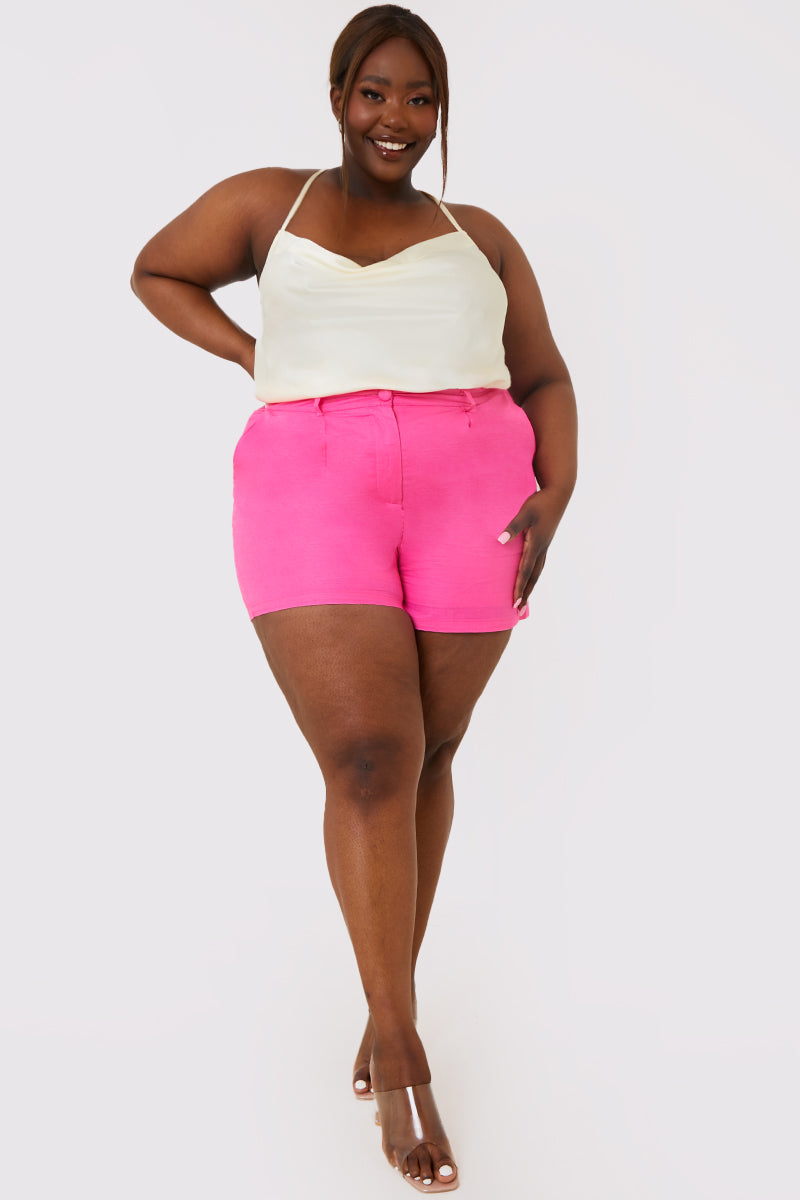 Linen Look Tailored Shorts