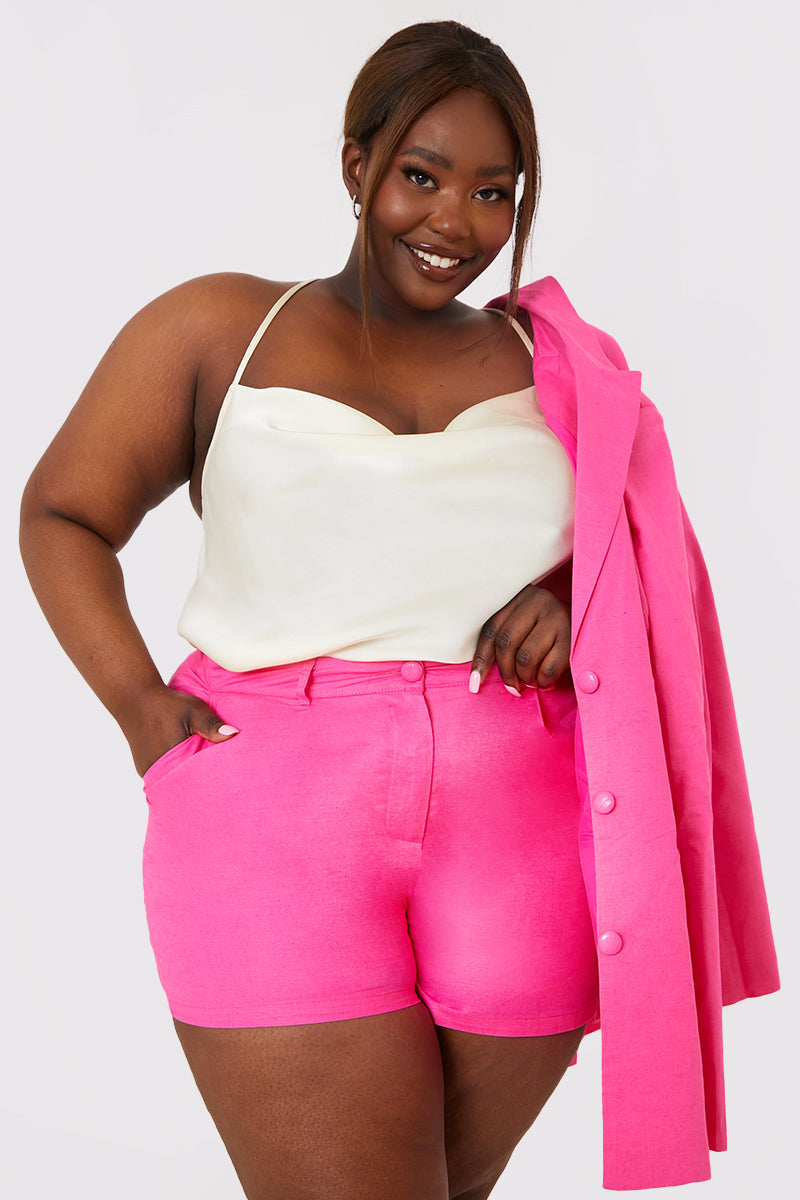 Linen Look Tailored Shorts