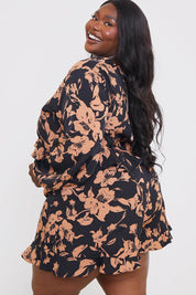 Abstract Floral Frill Co-Ord Shorts