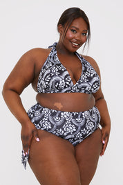 Paisley Print Tie Side Bikini Bottom