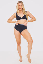 Control Whipstitch Trim High Waist Bikini Bottoms