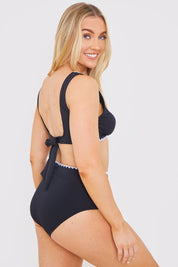 Control Whipstitch Trim High Waist Bikini Bottoms