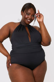 Ruched Halter Neck Swimsuit