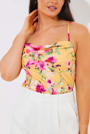 Floral Drape Bodysuit