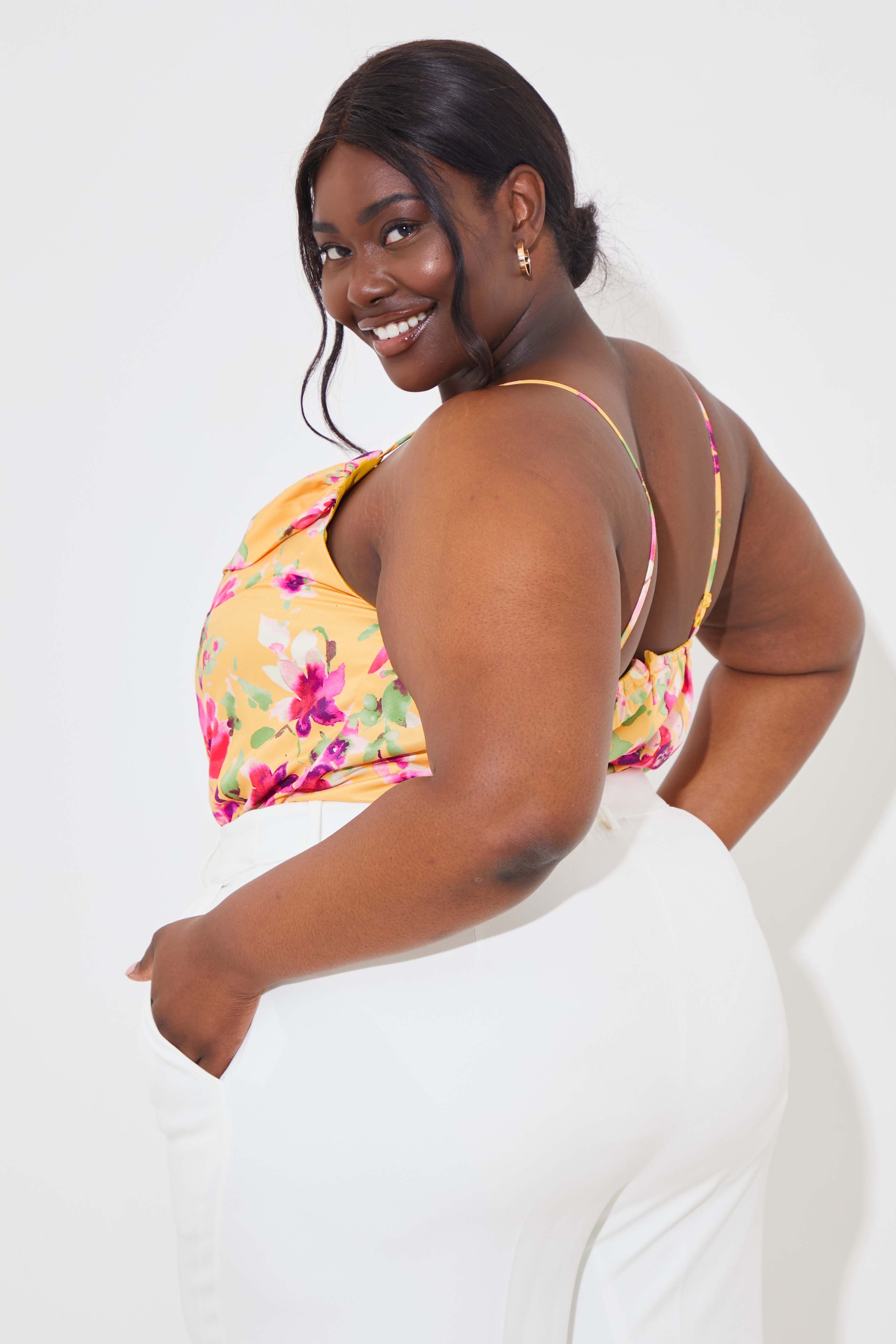 Floral Drape Bodysuit