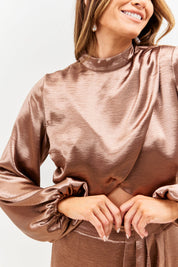 High Neck Wrap Co-Ord Top