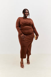 Twist Acetate Slinky Co-Ord Crop Top