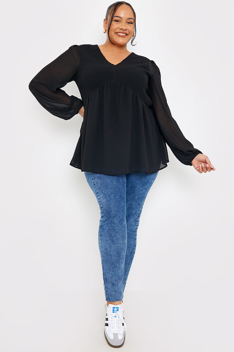 Shirred Bust Smock Top