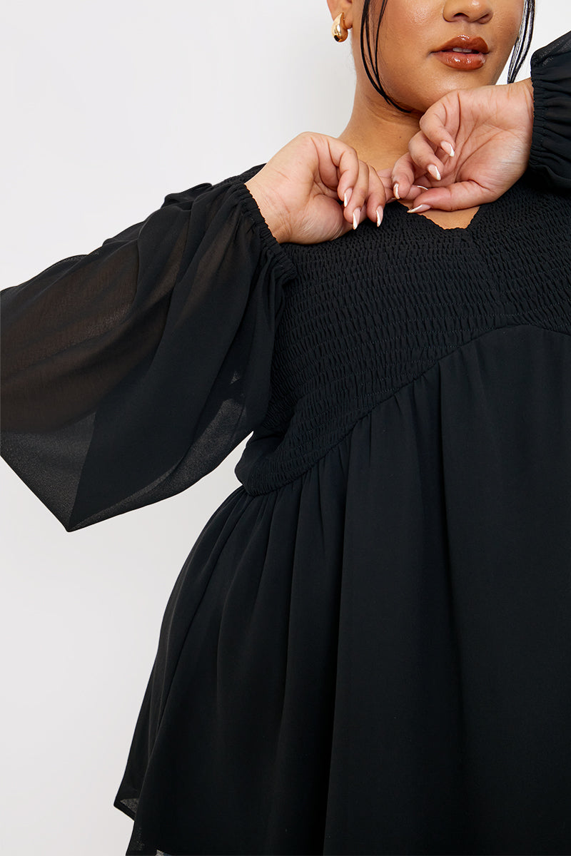 Shirred Bust Smock Top