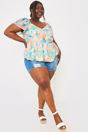 Floral Wrap Blouse