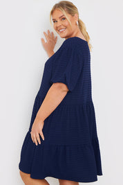 Textured Seersucker Smock Dress