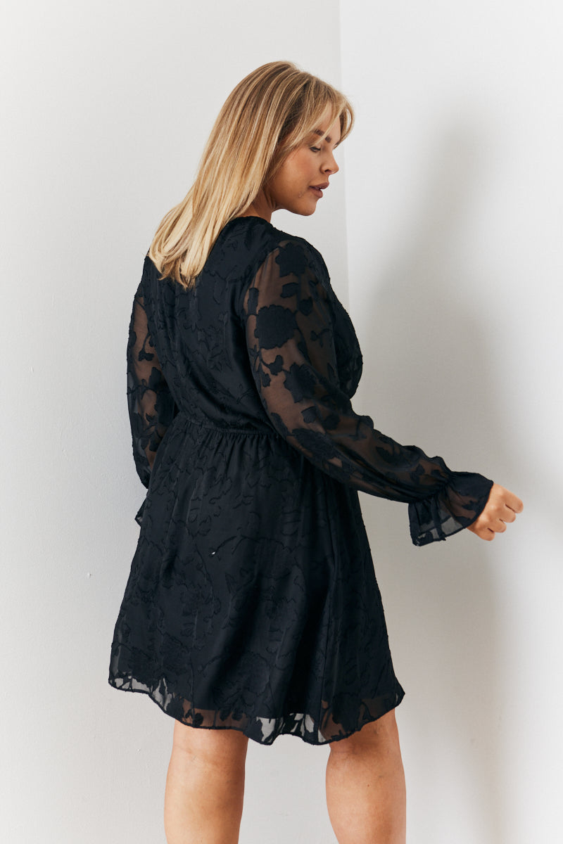 Chiffon Jacquard Skater Mini Dress