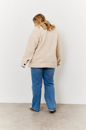 Borg Button Through Jacket with Pockets