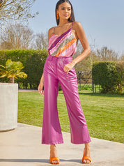 Abstract Stripe Print Cami Top in Purple