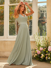 Cut-Out Bow Back Maxi Dress in Sage