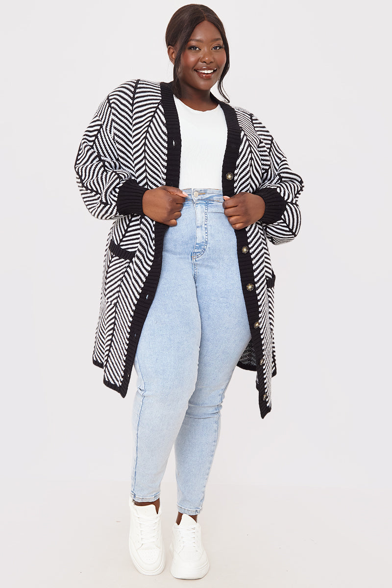 Herringbone Belted Cardigan