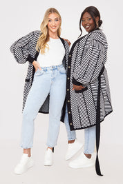 Herringbone Belted Cardigan