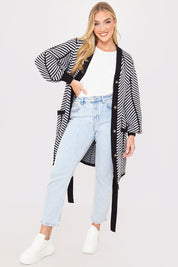 Herringbone Belted Cardigan