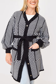 Herringbone Belted Cardigan