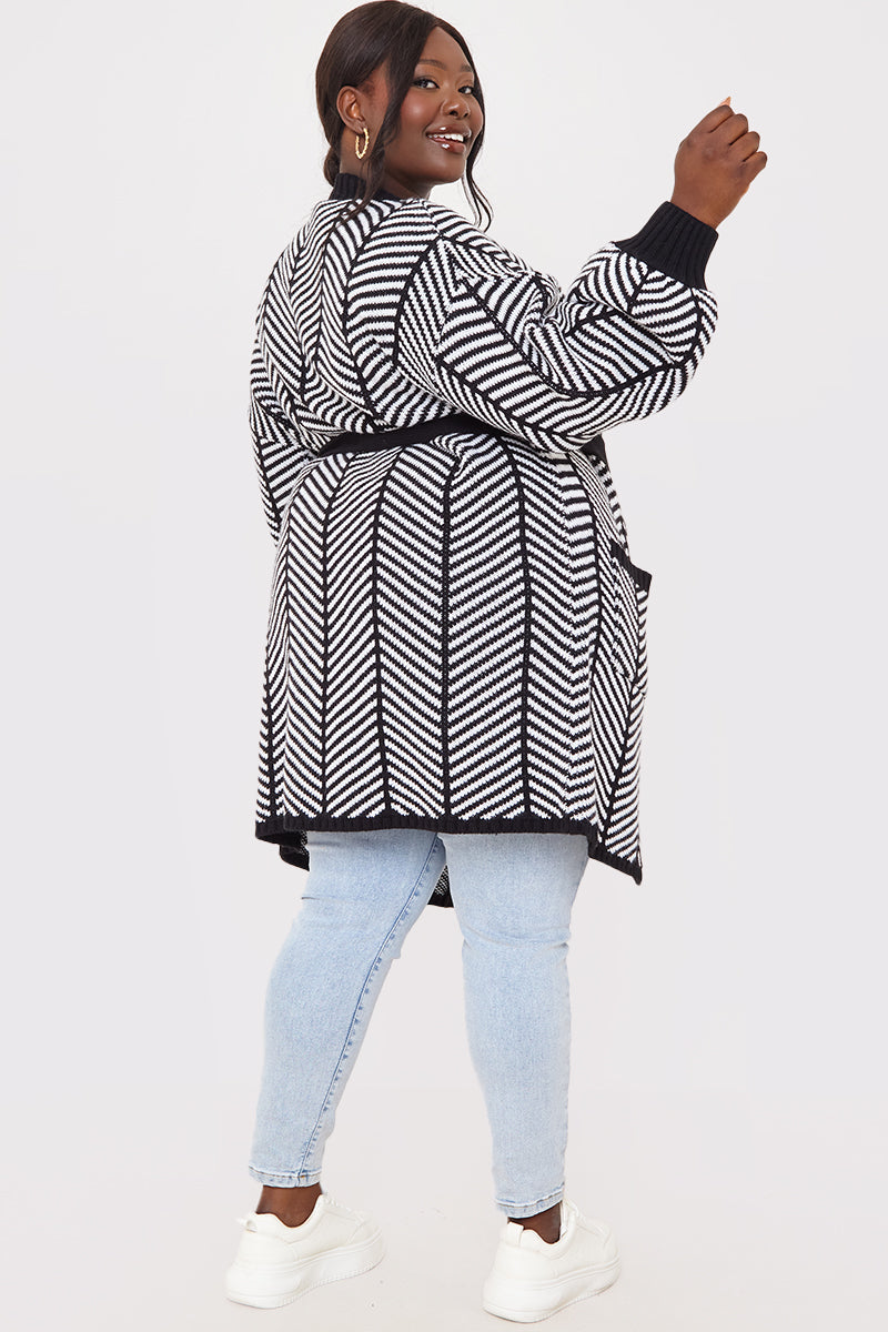 Herringbone Belted Cardigan