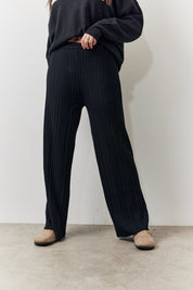 Rib Knit Wide Leg Co Ord Trouser