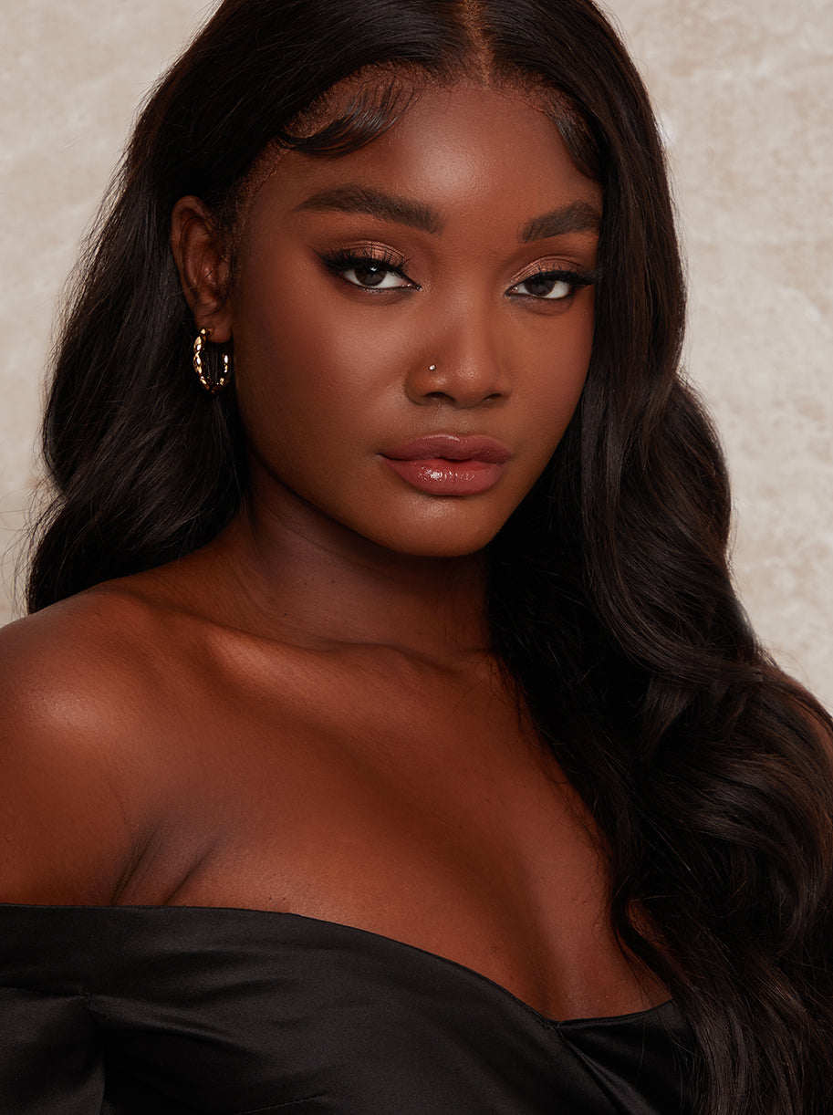 Twist Hoop Earrings in Gold