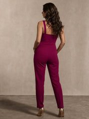 Bodice Detail Jumpsuit in Purple