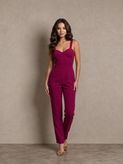 Bodice Detail Jumpsuit in Purple