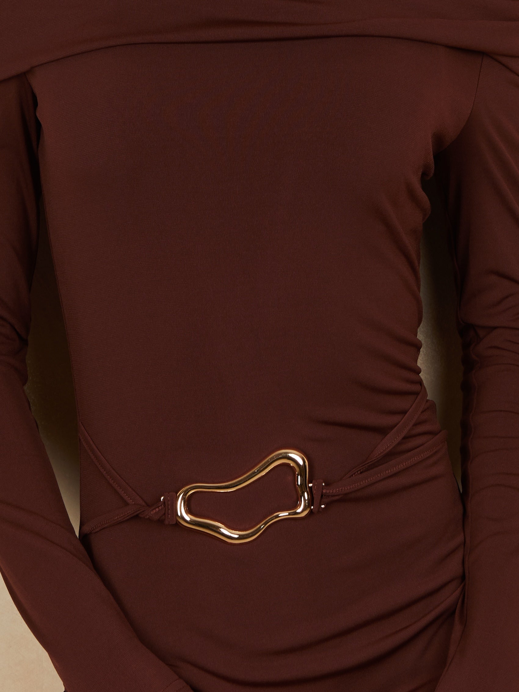 Bardot Hardware Detail Mini Dress in Brown