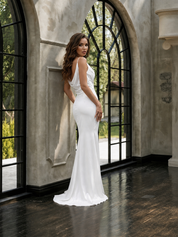 Cowl Neck Bridal Dress in White