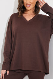 V Neck T Shirt And Wide Leg Trouser Set