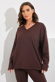 V Neck T Shirt And Wide Leg Trouser Set