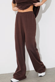 V Neck T Shirt And Wide Leg Trouser Set