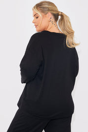 V Neck T Shirt And Wide Leg Trouser Set