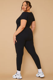 Built-In Bra Short Sleeve Sculpt and Control Unitard