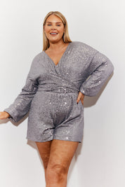 Sequin Multi Front Knot Playsuit