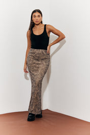 Snake Skin Printed Mesh Skirt