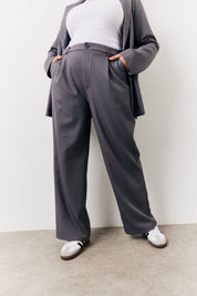 Charcoal Elastic Waist Back Trouser