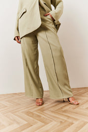 Sage Pleated Wide Leg Trouser